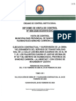 Informe de Visita de Control 2020 - Seguridad, Personal Clave, Partidas Ejecutadas No Acorde Al ET