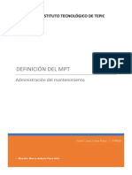 Definición Del MPT: Instituto Tecnológico de Tepic