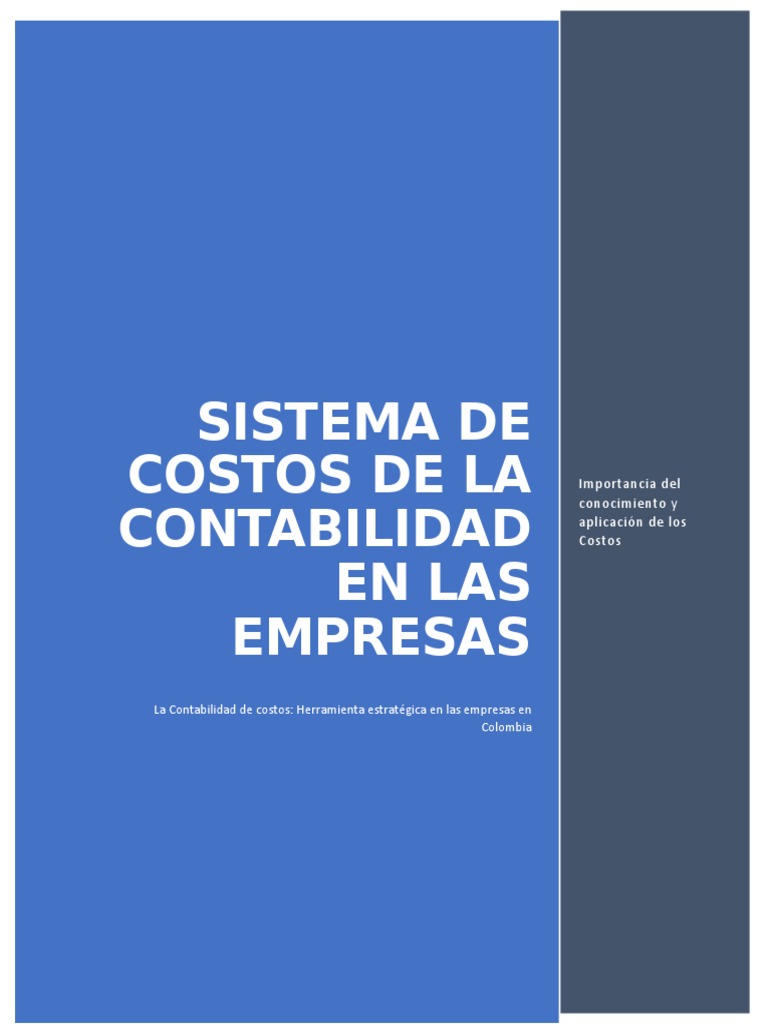 Sistema de Costos de Contabilidad en Las Empresas | PDF | normas ...