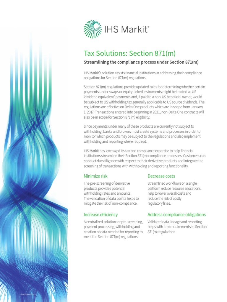 Tax Solutions: Section 871 (M) | PDF | Withholding Tax | Derivative ...