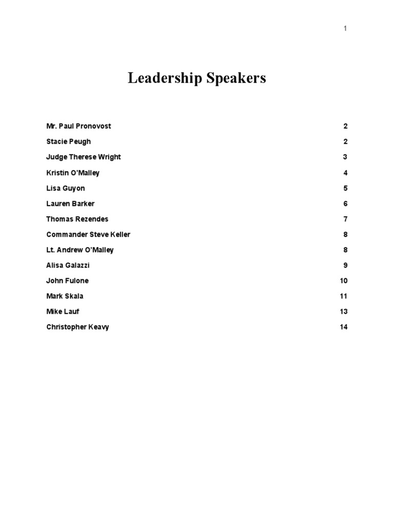 Leadership Speakers2 PDF Mentorship Leadership