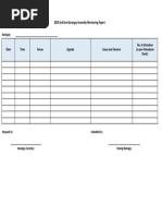 Barangay Assembly Monitoring Report