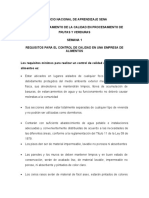 Taller Requisitos para El Control de Calidad en Una Empresa de Alimentos