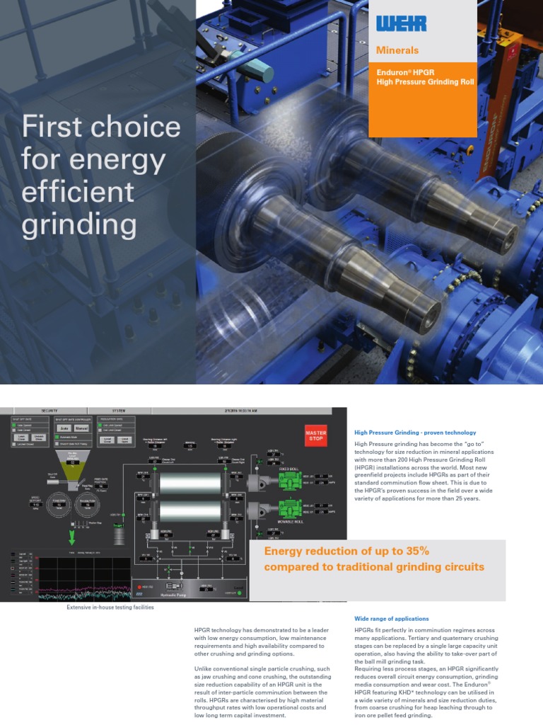 Brochure Enduron High Pressure Grinding Rolls PDF | PDF | Mill ...