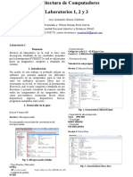 Arquitectura de Computadores Laboratorios 12 y 3 Unad