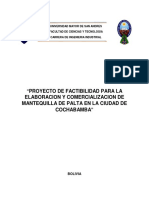 Proyecto de Factibilidad Para La Elaboracion y Comercializacion de Mantequilla de Palta.....