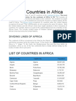 List of Countries in Africa