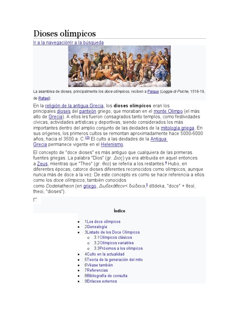 Dioses Olímpicos | PDF | Doce olímpicos | Personajes mitologicos