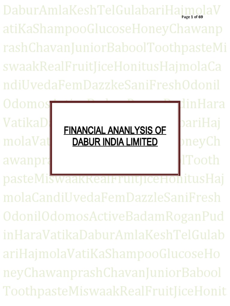 Dabur PDF Dividend Balance Sheet