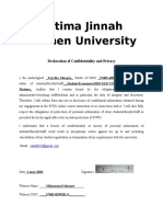 Fatima Jinnah Women University: Declaration of Confidentiality and Privacy