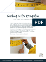 Teaching Letter Recognition: What Order To Introduce Letters