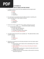 Reporter: Roel C. Matubang Jr. Topic: The Structure of Subject Matter Content