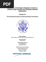 Capability of the People’s Republic of China to Conduct Cyber Warfare and Computer Network Exploitation