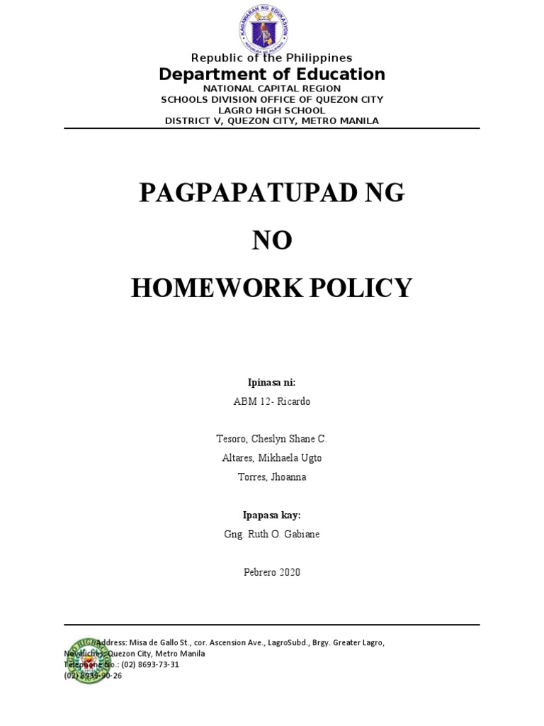 Posisyong-Papel No Homework Final Na To | PDF