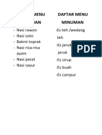 Daftar Menu