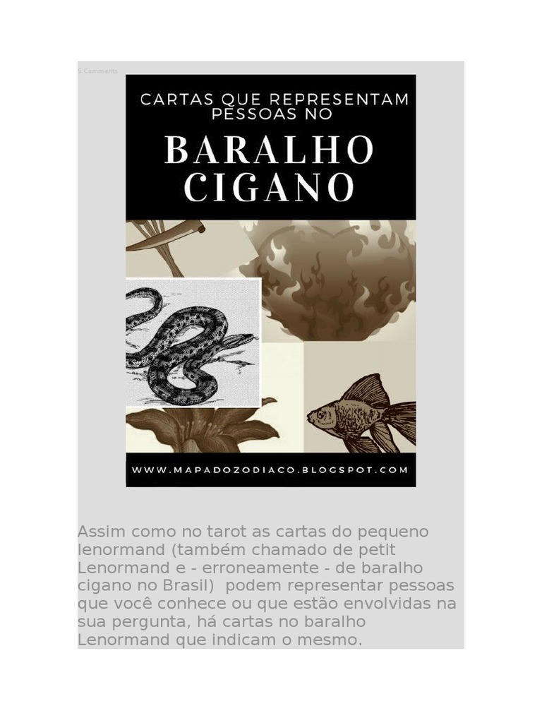 O Baralho Cigano, ou Baralho da Madame Lenormand – Oficina das Bruxas