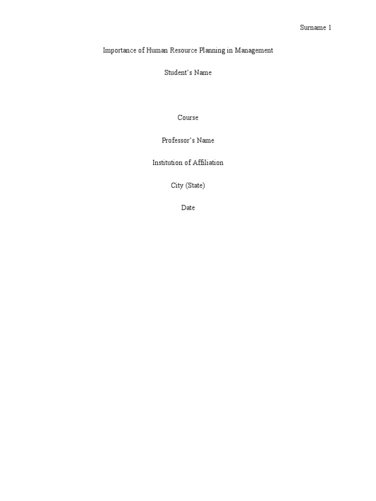 Human Resource Planning's Impact on Management | PDF | Human Resources ...