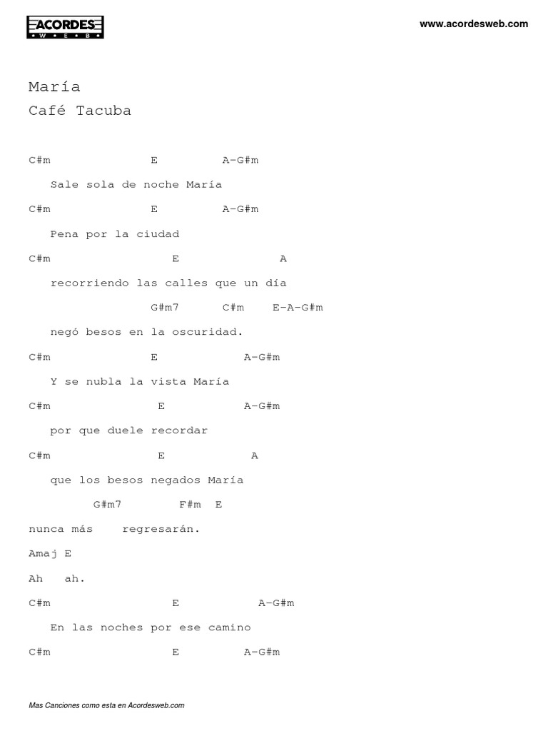 María Café Tacuba PDF