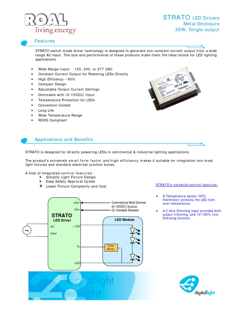 35W STRATO LED Driver Specifications | PDF