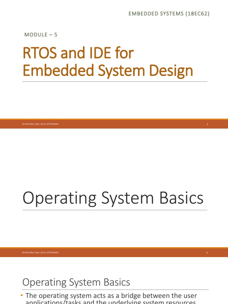 Embedded Systems (18EC62) - RTOS and IDE For Embedded System Design ...