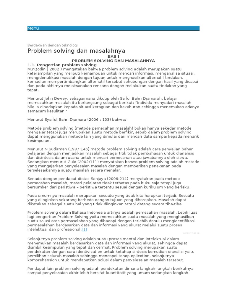Langkah-Langkah Problem Solving | PDF