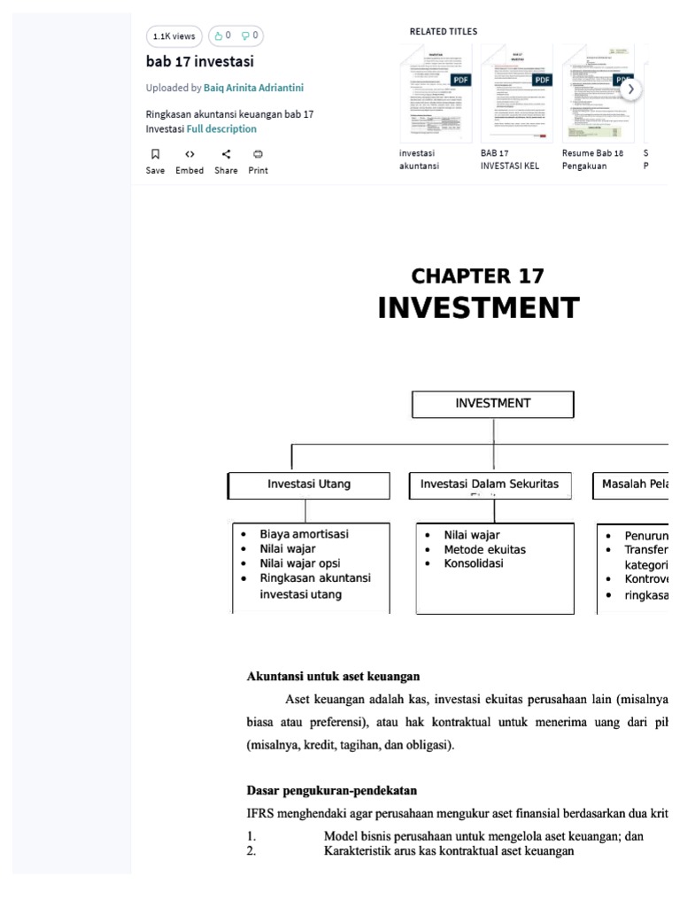 Bab 17 Investasi PDF | PDF