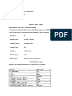 Built-In Data Types: Setting The Data Type