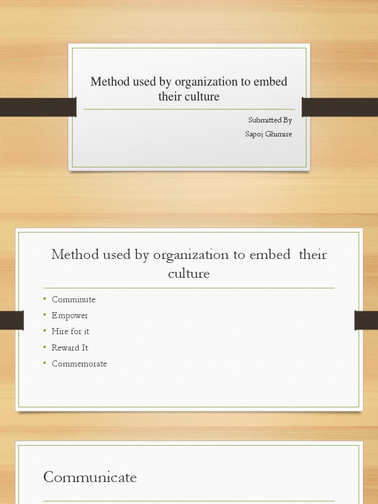 Method of Implementation of Culture | PDF | Career & Growth