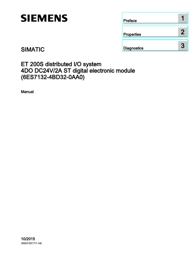 Digital Output Module 6ES7132-4BD32-0AA0 | PDF | Voltage | Digital ...