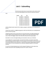 Lab 2 - Subnetting: Equipment: 2 PCS, Switch