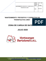 Plan de Trabajo - Mantenimiento Preventivo y Correctivo de Transpaletas Linde