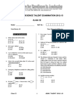 Maths Science Talent Examination 2012-13: Class Ii