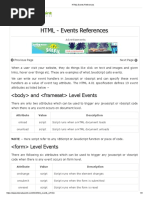 HTML Events References