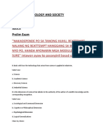 Science, Technology and Society Quiz 1 Quiz 2 Prelim Exam