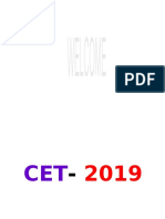 CET-2019 Exam Instructions