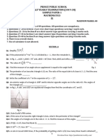 CBSE Class 9th Maths Mid Term Sample Paper-1 (PPS) 2019-20