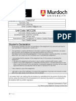 Electronic Assignment Coversheet: Student Number