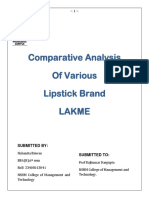 Comparative Analysis On Lipstick Brand