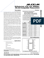 15kV ESD-Protected, 2.5V, 1 A, 460kbps, RS-232 Compatible Transceivers