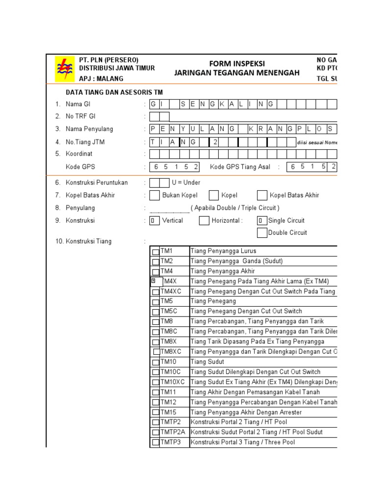 Form Inspeksi Panel Listrik TM | PDF