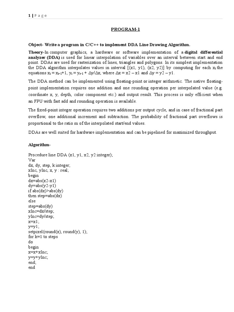 Programs For Computer Graphics PDF Computer Graphics Computer