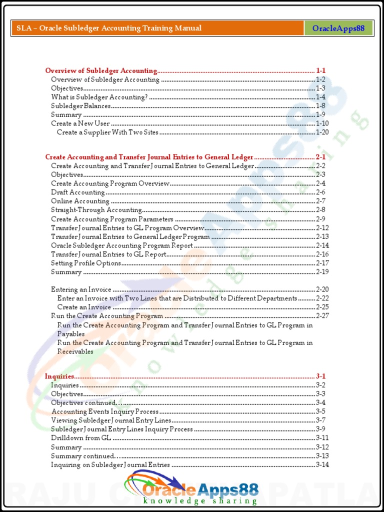 Oracle Subledger Accounting Training Guide | PDF | Accounts Payable ...