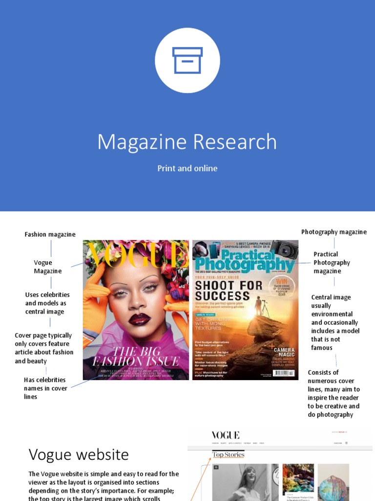Magazine Research | PDF | Vogue (Magazine) | Fashion