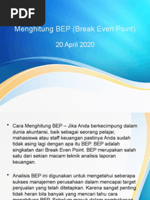 Menghitung Bep
