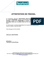 ATTESTATION DE SERVICE RENDU - DEPOT Bienvenu