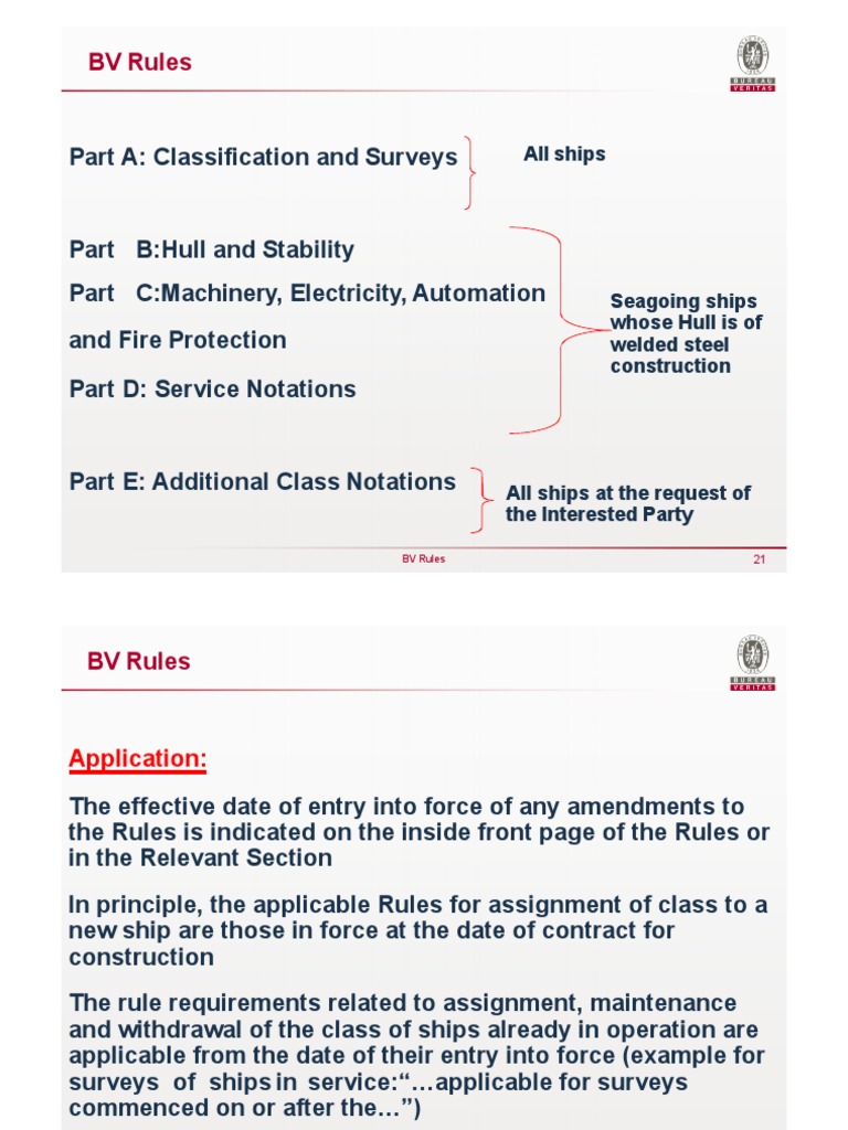 BV Rules Part A Classification and Surveys Download Free PDF