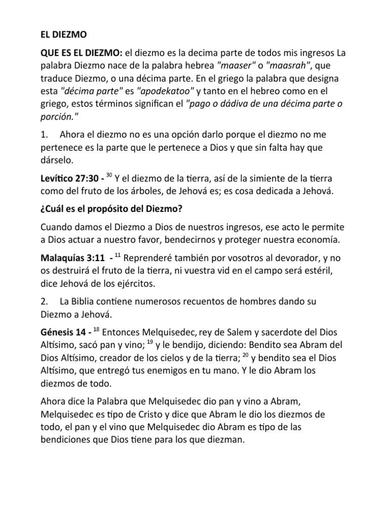 El Diezmo | PDF | Diezmo | Abrahán
