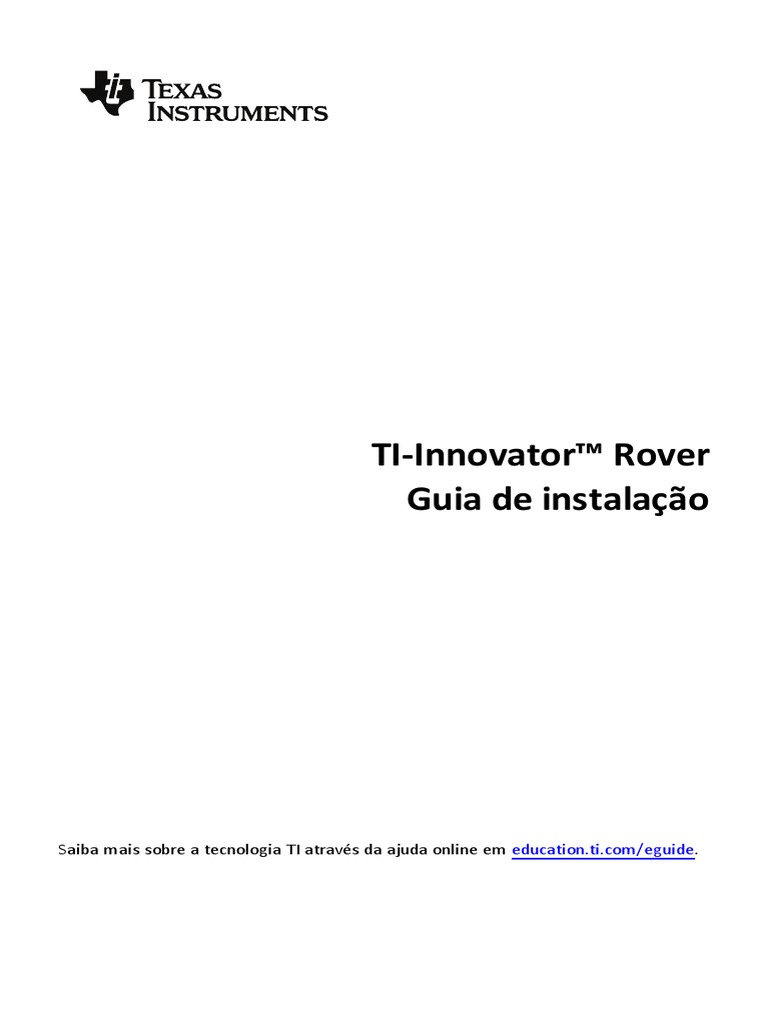 TI-Innovator Rover Setup Guide PT PDF | PDF | Tecnologia da Informação ...