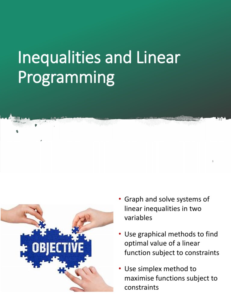 Linear Programming and Inequalities Guide | PDF | Linear Programming ...