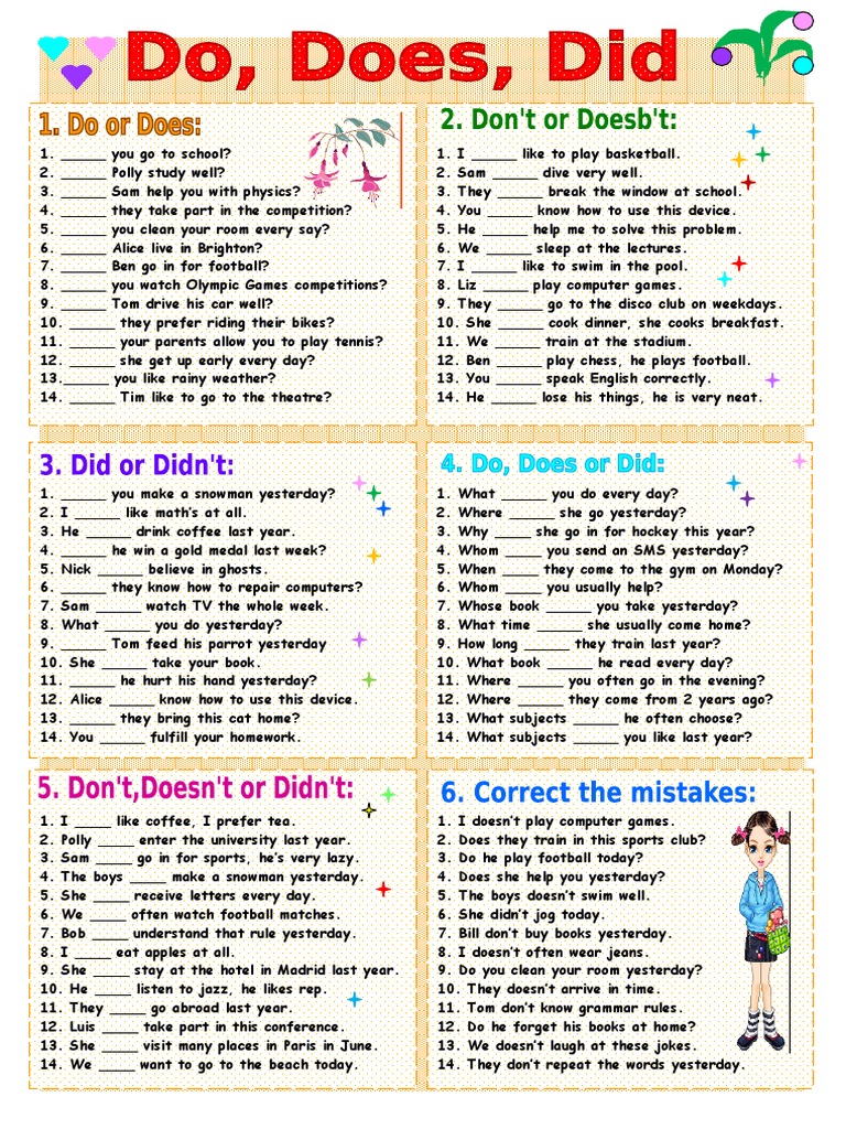 Do Does Did 32875 | PDF